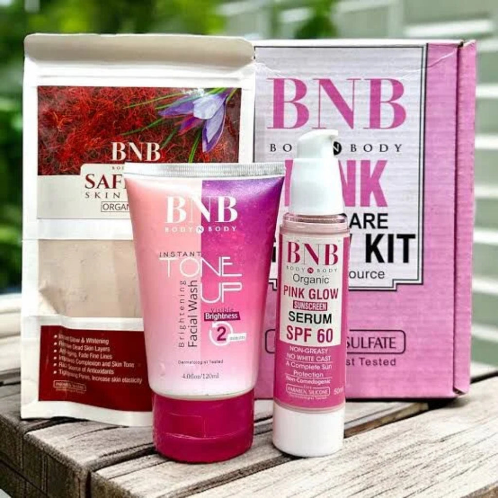BNB Pink Face Glow Kit | 3-in-1 Skincare Wash Mask SPF Protection Set ...